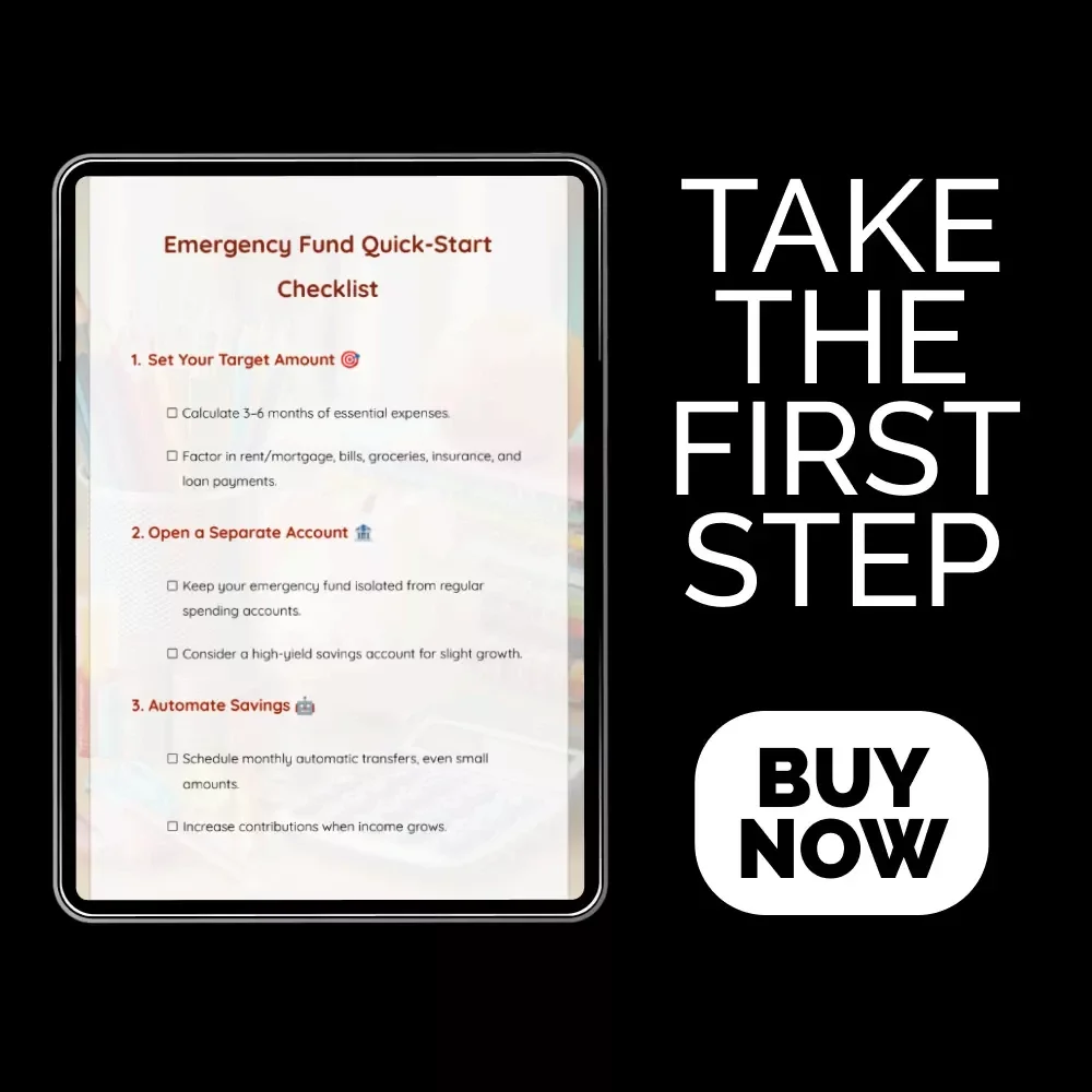Emergency Fund Quick-Start Checklist | Budget Planner Printable | Financial Planning | Money Management Tools | emergency fund tips Checklist