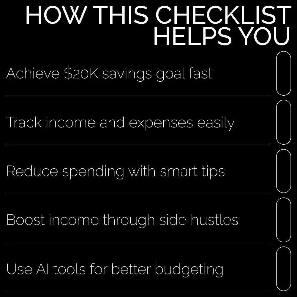 Save $20K Fast: Your Action Checklist 💰 | How to Save $20K with Easy Steps