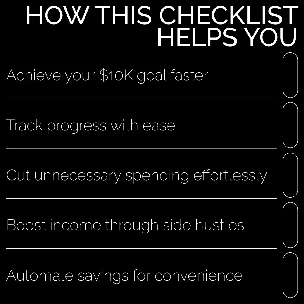 Your 10K in 3 Months Action Checklist: Step-by-Step Plan to Save $10,000 Fast