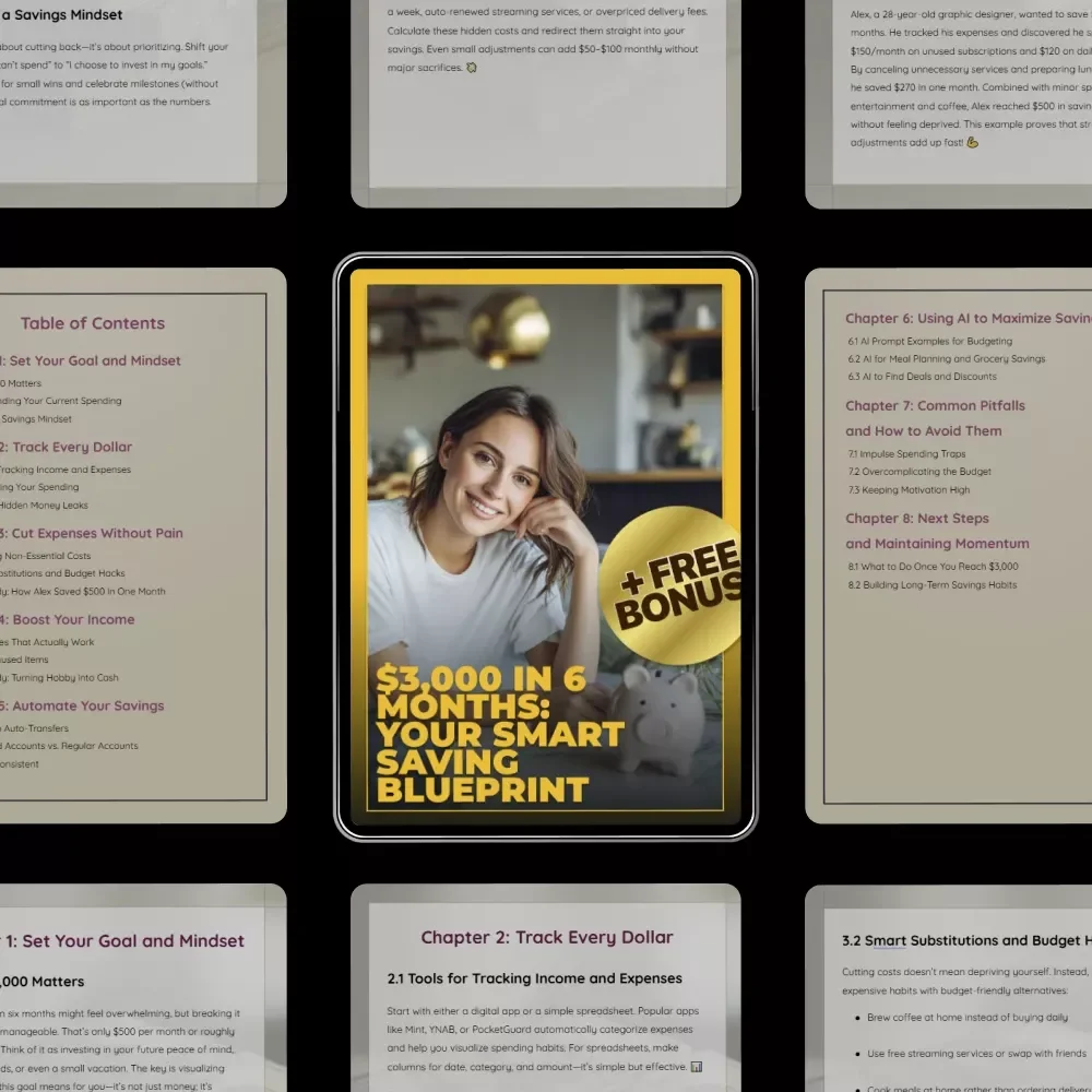 $3,000 in 6 Months: Your Smart Saving Blueprint – Practical Ebook on How to Save 3000 in 6 months, Budgeting, Smart Money Habits & Real-Life Saving Strategies