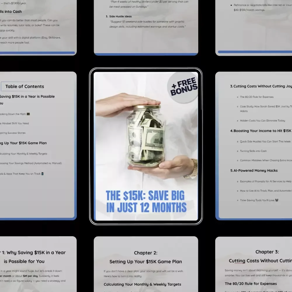 The $15K: Save Big in Just 12 Months | Smart Money Ebook Guide on How to Save 15000 in a Year | Budgeting, Saving & Income Boost Blueprint