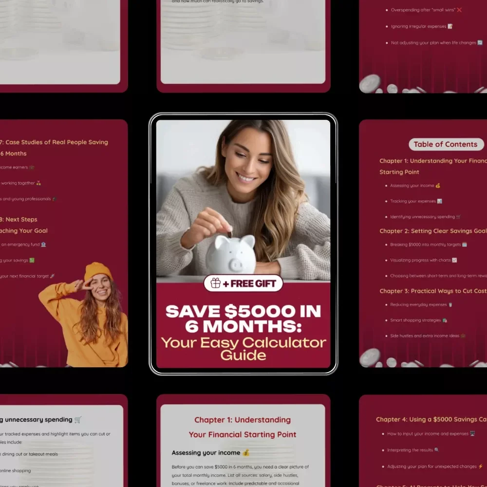 Save $5000 in 6 Months: Your Easy Calculator Guide - Digital Download for Smart Saving