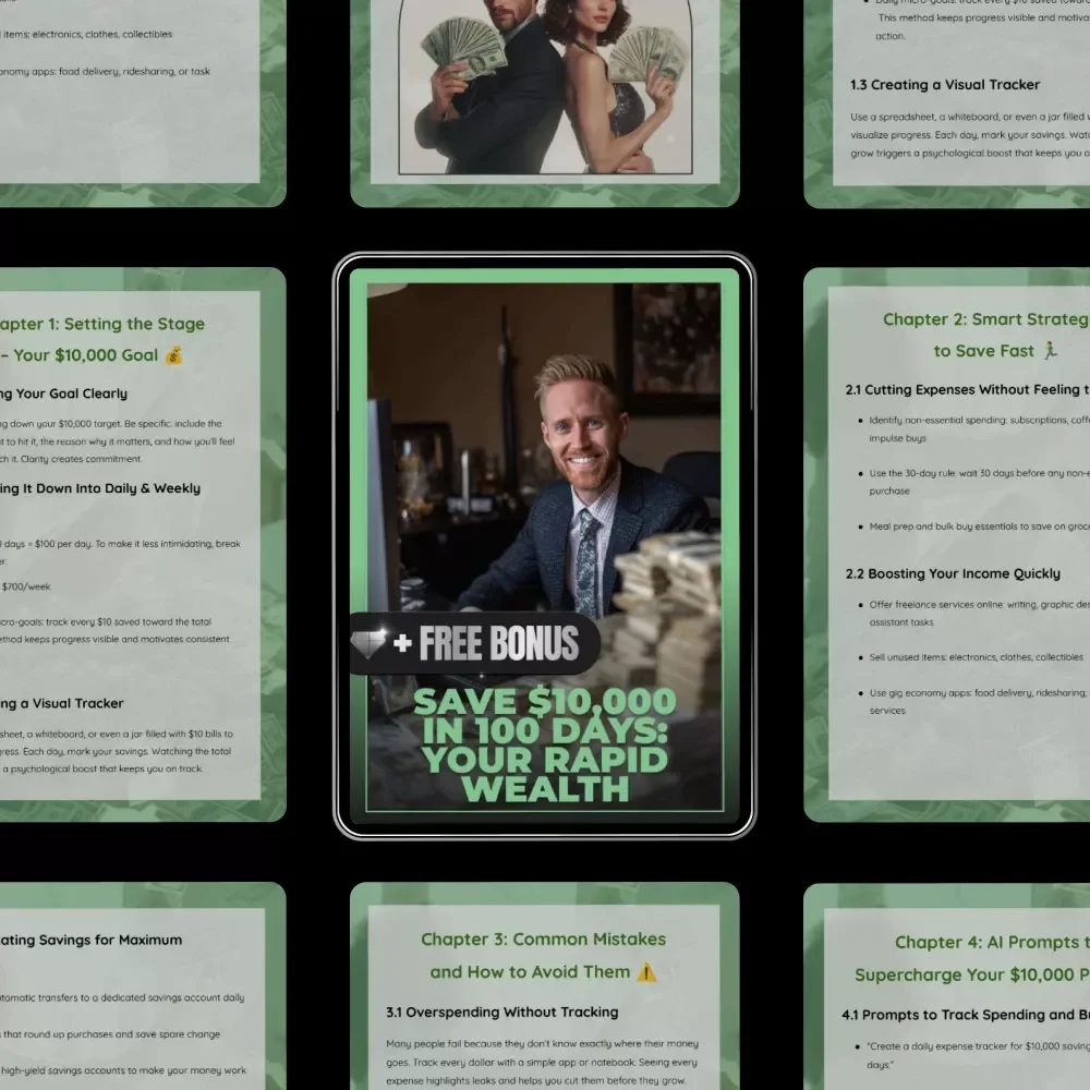 Save $10,000 in 100 Days: Your Rapid Wealth Guide | Ultimate How to Save 10000 in 100 Days System | Fast-Track Savings Planner for Ambitious Goal-Getters
