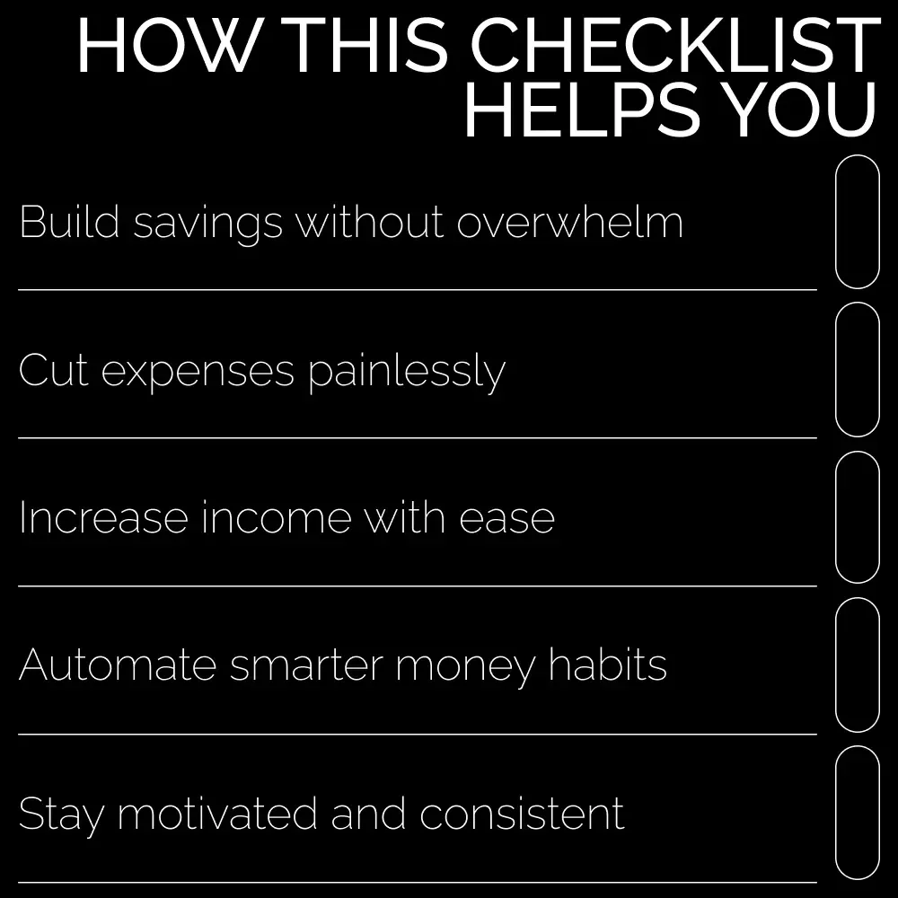 Action Steps to Save $3,000 in 6 Months Checklist | Simple Money-Saving Plan | How to Save 3000 in 6 Months Guide