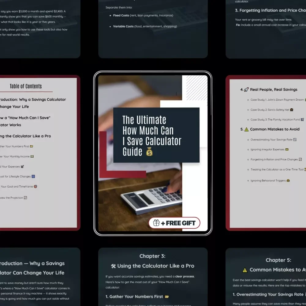 The Ultimate How Much Can I Save Calculator Guide | Smart Budgeting eBook, Savings Planner, Financial Goal Tracker & Money Planning Workbook