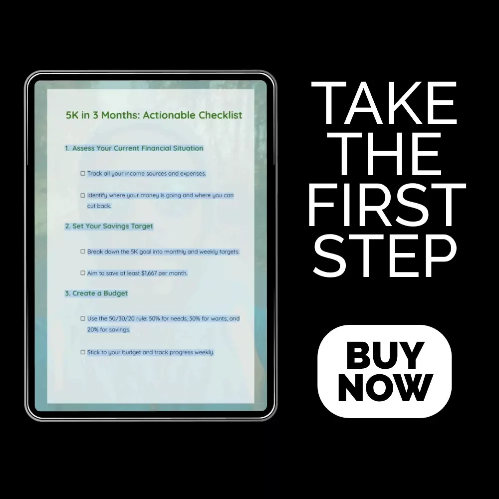 5K in 3 Months: Actionable Checklist | How to Save 5k in 3 Months Step-by-Step Guide for Budgeting, Side Hustles, and Smart Saving