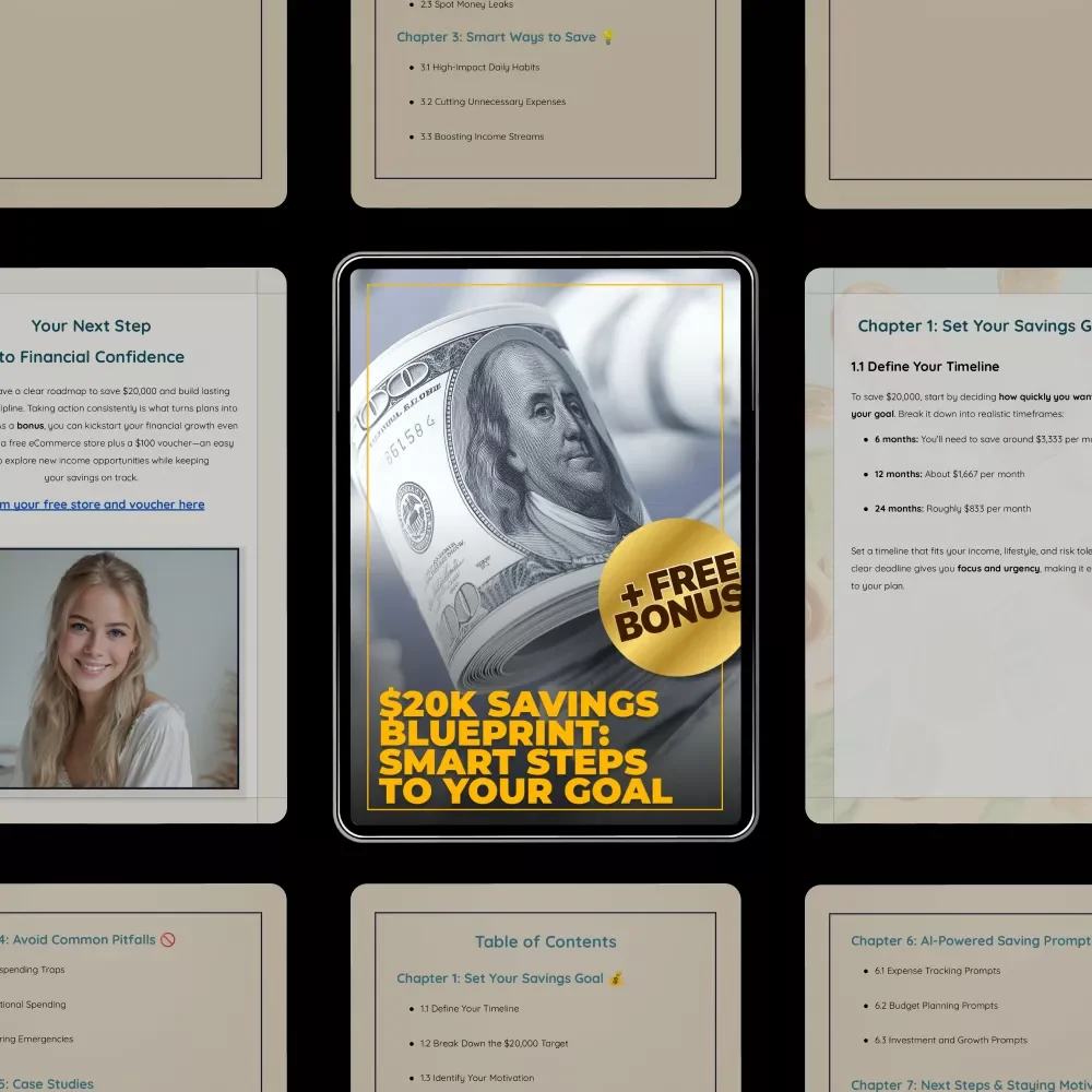 $20K Savings Blueprint: Smart Steps to Your Goal – Practical eBook on how to save 20000 with Simple Budgeting, AI Prompts, and Real-Life Case Studies