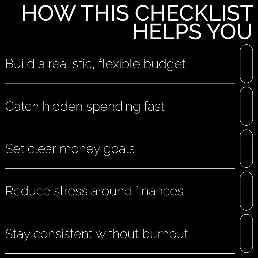 Quick-Action Checklist to Budgeting Plan – Simple Guide on how to make a budget that actually works for you | Printable Money Management Checklist
