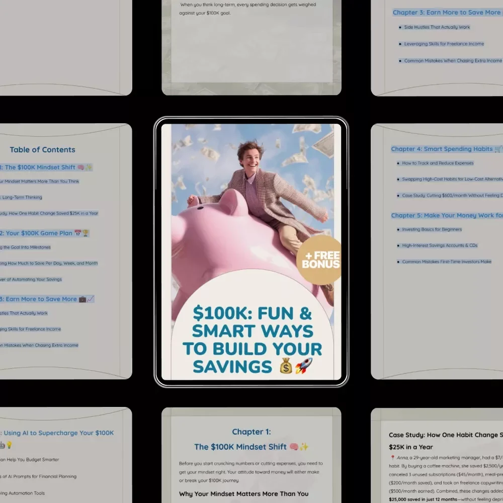 $100K: Fun & Smart Ways to Build Your Savings | How to Save 100K Step-by-Step Digital eBook Guide