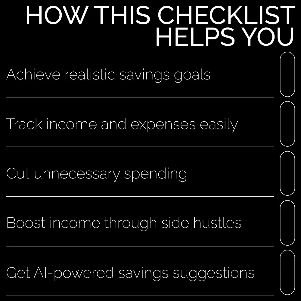 The $5000 in 6 Months Action Checklist: A Step-by-Step Guide to Achieving Your Savings Goal
