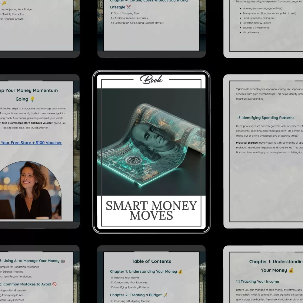 Smart Money Moves | Easy Guide on How to Manage and Save Money | Budgeting, Saving & AI Tools eBook