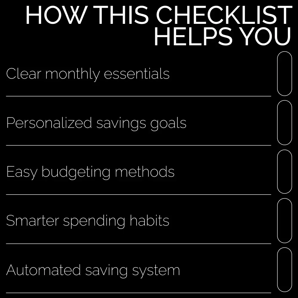 Emergency Fund Action Checklist | Building an Emergency Fund Checklist | Printable Money Checklist for Financial Stability & Savings Planning