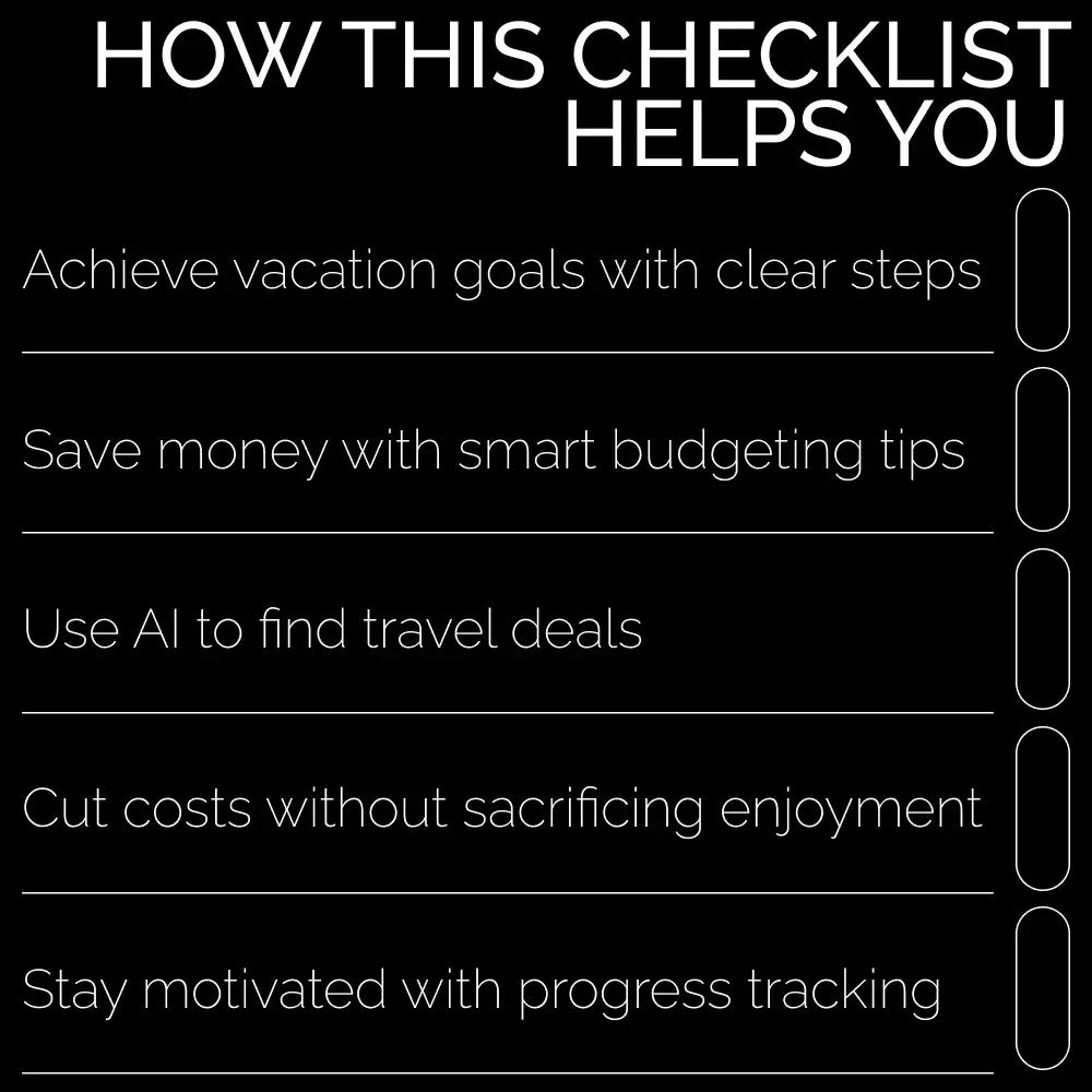 Vacation Savings Checklist – Plan, Save, and Travel Smarter with This Digital Guide