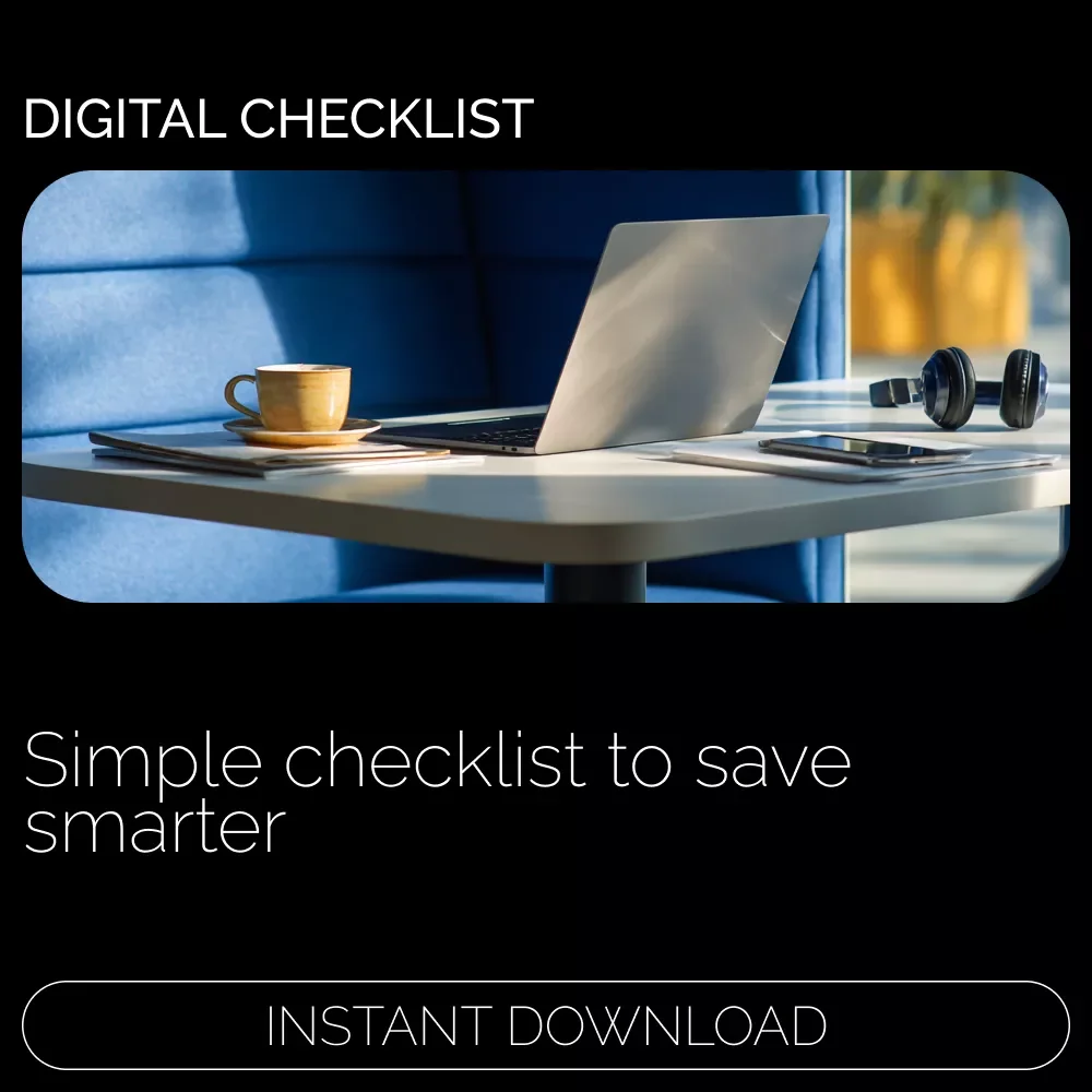 Smart Savings Checklist | Printable Money Checklist | Simple Budget & AI Tools Guide for Anyone Learning How to Save Better
