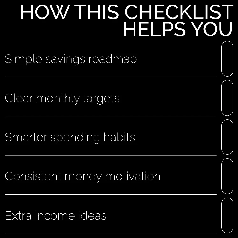 Your $10,000 Savings Checklist 💰 | Simple Step-by-Step Plan on how to save $10 000 in a year | Printable Money Saving Checklist