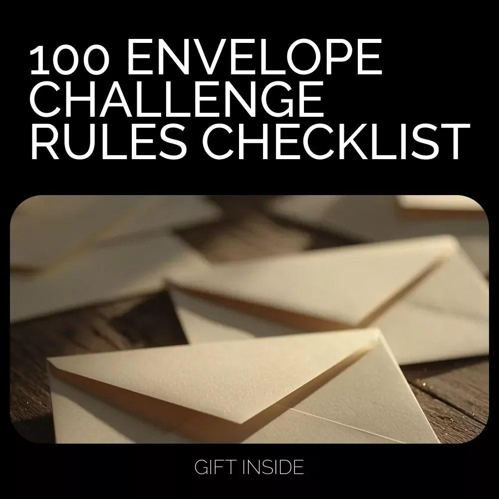 100 Envelope Challenge Rules Checklist | What Is the 100 Envelope Challenge Rules | Savings Challenge Printable | Money Challenge Checklist