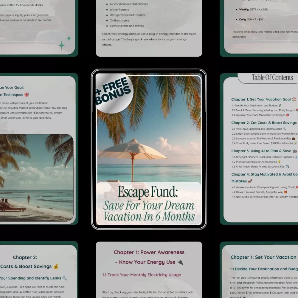 Escape Fund: Save for Your Dream Vacation in 6 Months - Digital Guide & eBook