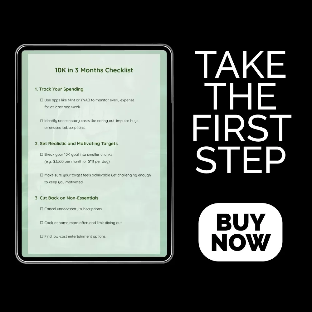 10K in 3 Months Checklist | Step-by-Step Fast Savings Plan | How to Save 10 000 in 3 Months