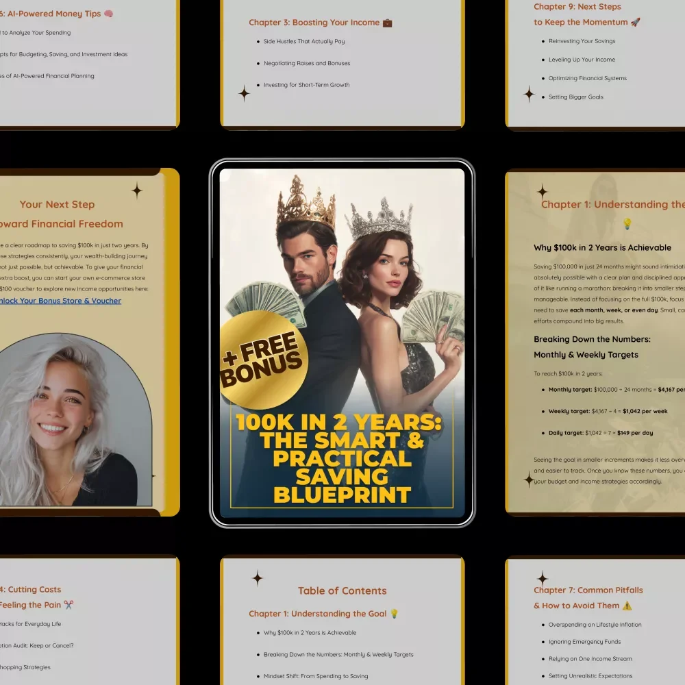 100K in 2 Years: The Smart & Practical Saving Blueprint – Step-by-Step Guide for How to Save 100k in 2 Years, Budgeting, Income Growth & Automation
