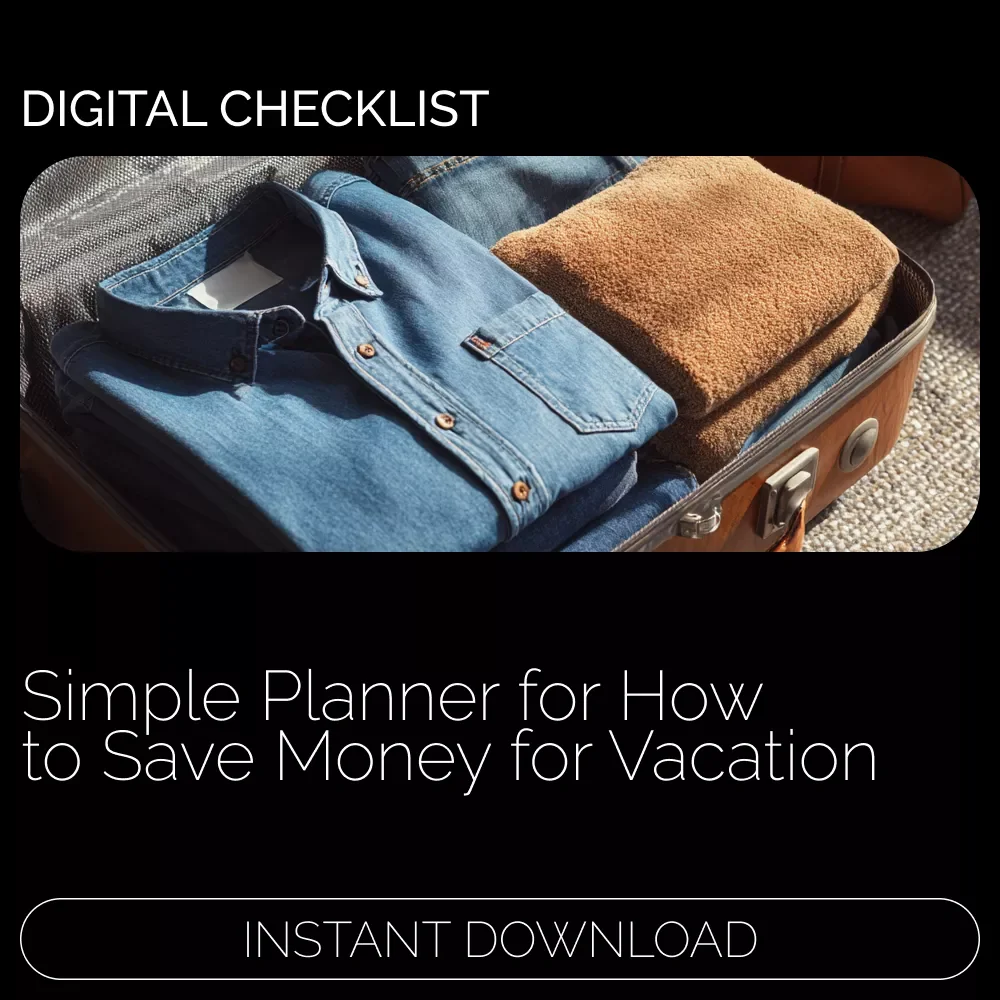 Vacation Fund Checklist 💸 | Simple Planner for How to Save Money for Vacation | Smart Travel Savings Digital Download
