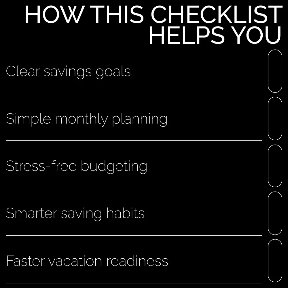 Vacation Fund Checklist 💸 | Simple Planner for How to Save Money for Vacation | Smart Travel Savings Digital Download