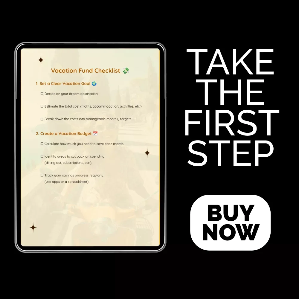 Vacation Fund Checklist 💸 | Simple Planner for How to Save Money for Vacation | Smart Travel Savings Digital Download