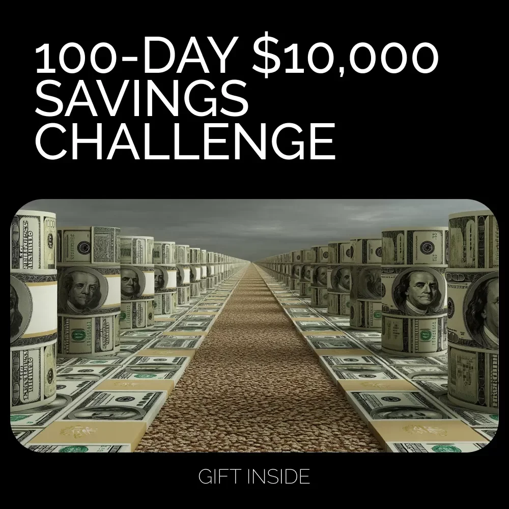 100-Day $10,000 Savings Challenge Checklist | Printable Savings Tracker | how to save 10000 in 100 days | Budget Planner for Fast Savings