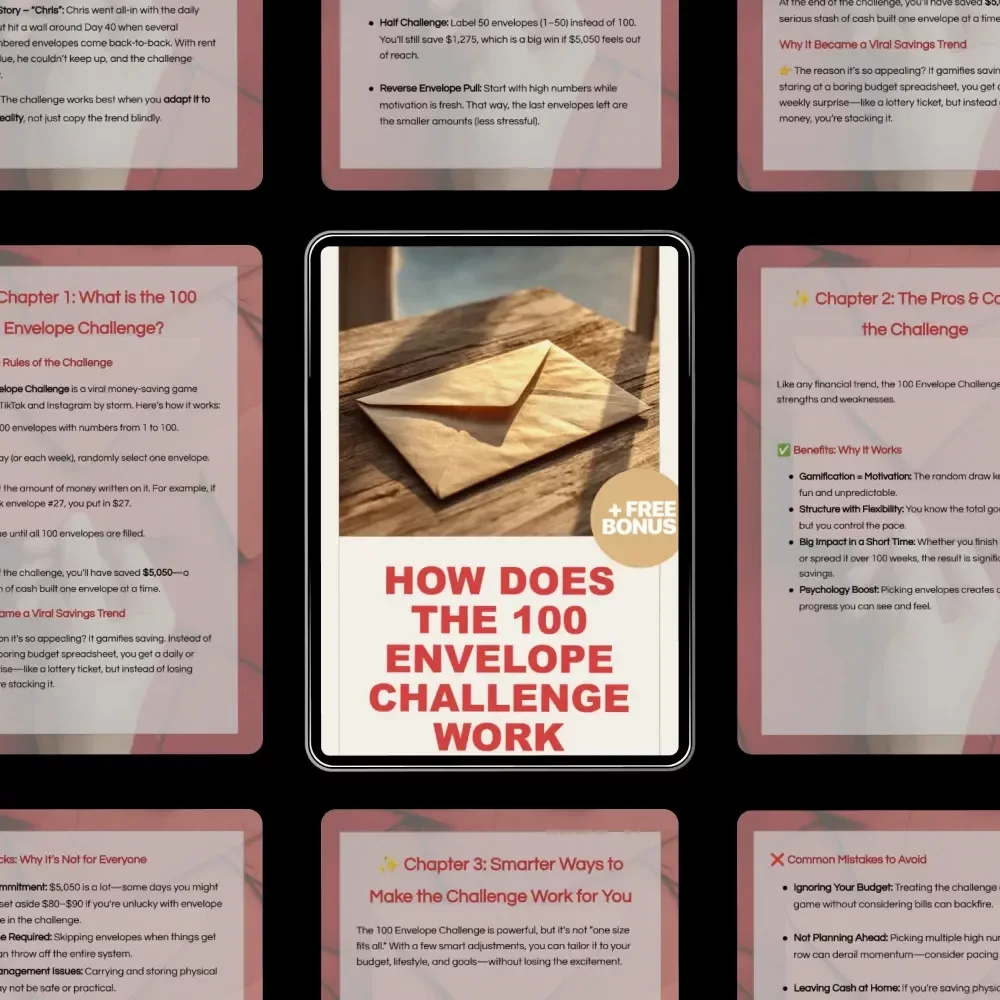 How Does the 100 Envelope Challenge Work | Printable Savings Guide for Beginners | Viral Savings Trend Explained | Budget Planner Digital Download