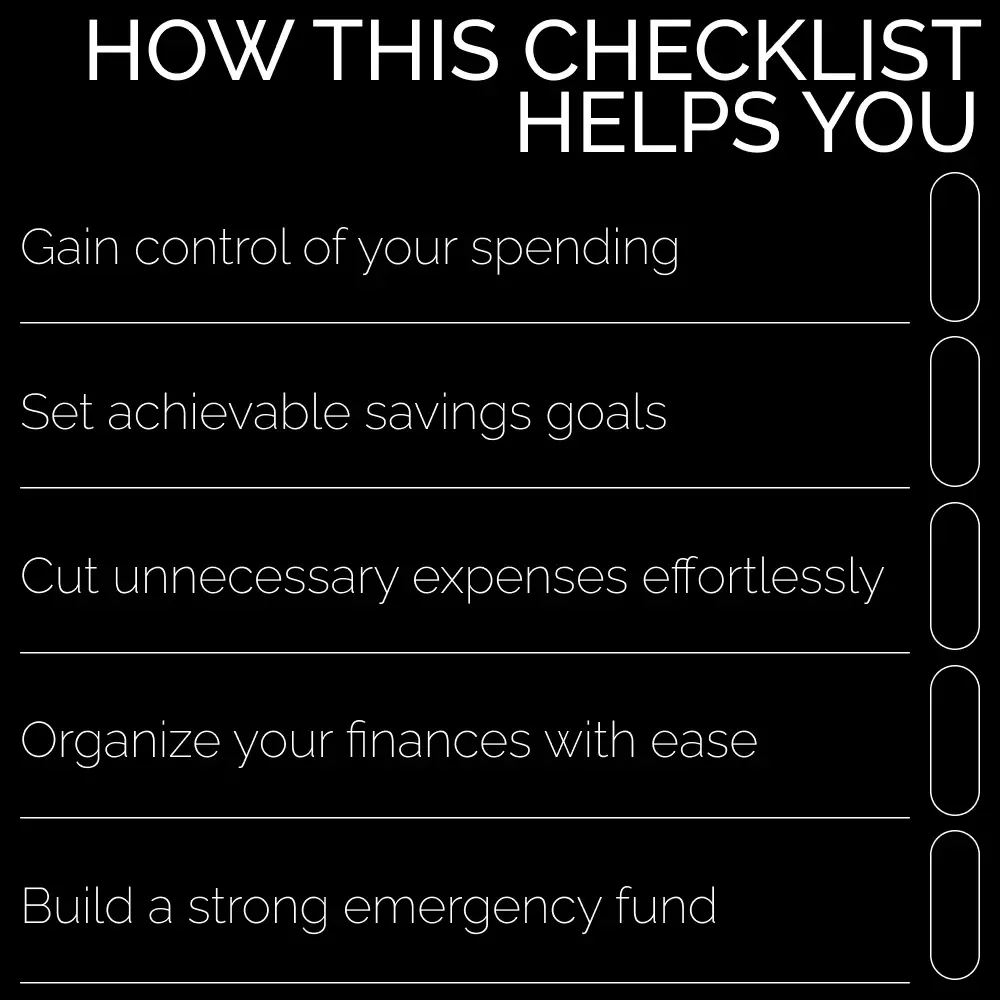 Your Smart Money Checklist: How to Manage Expenses and Save Money - Digital Download
