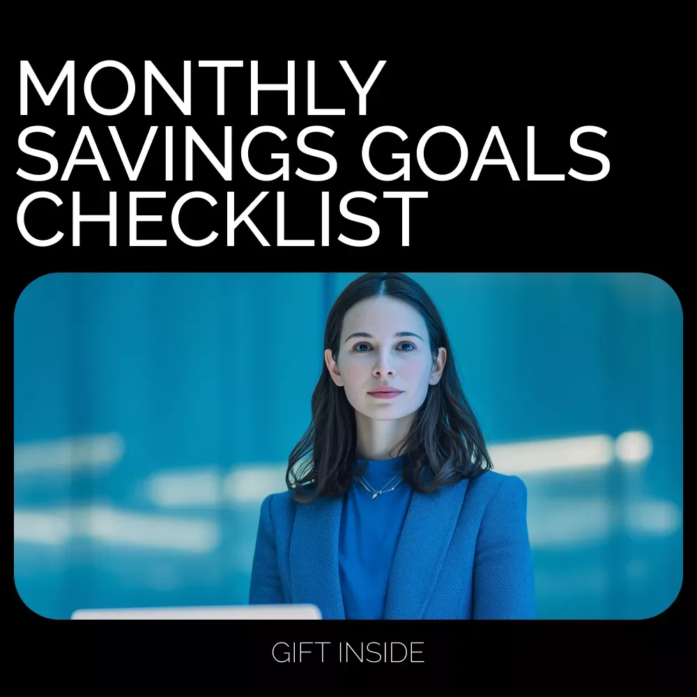 Hit Your Monthly Savings Goals Checklist | Printable Monthly Savings Goal Checklist, Budget Planner, Smart Money Tracker