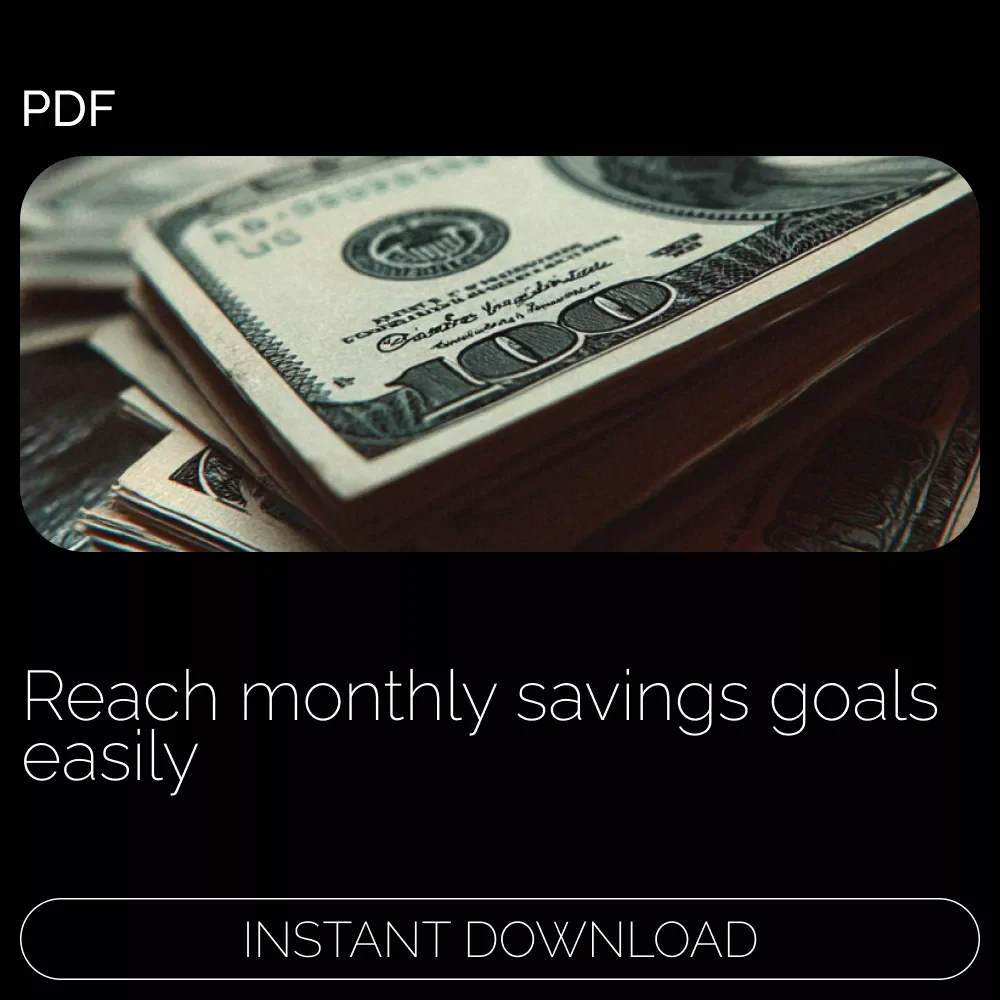 Smart Steps to Hit Your Monthly Savings Goals | Monthly Savings Planner Guide, Monthly Savings Goal Checklist, Budget Tracking & AI Savings Tools