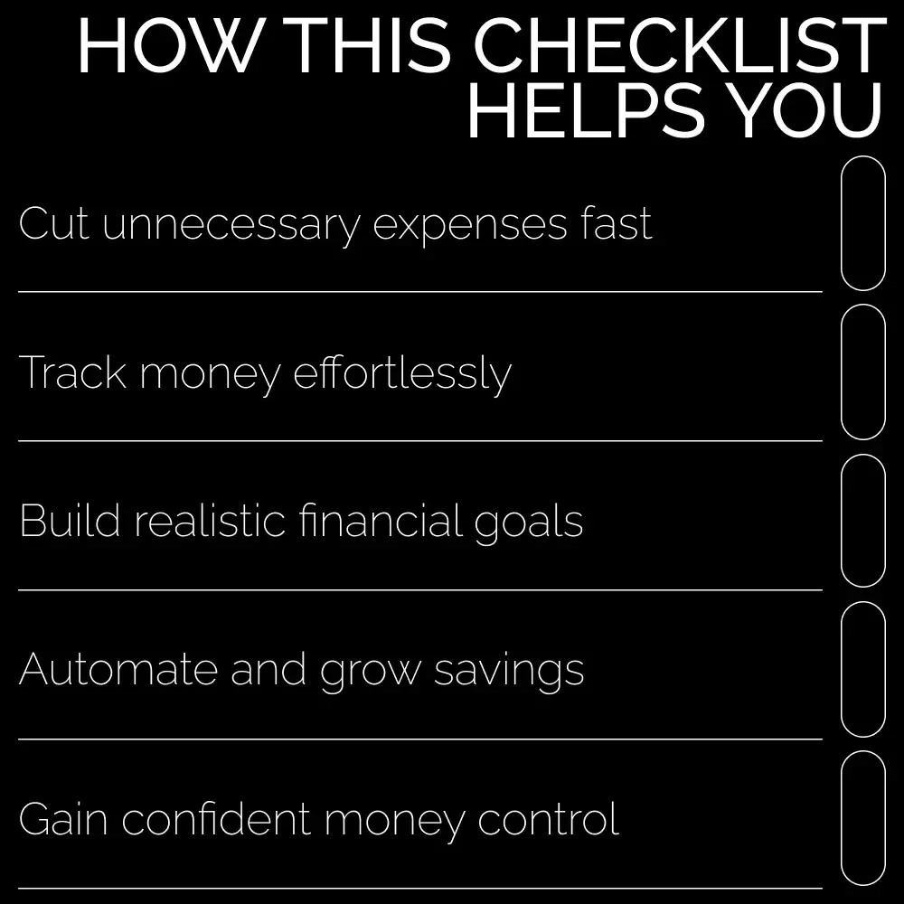 Smart Money Moves: Quick Action Checklist – Saving Budgeting and Spending Guide for Beginners, Monthly Budget Planner, Personal Finance Digital Download