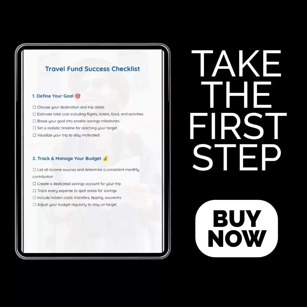 Travel Fund Success Checklist – Ultimate Saving for a Trip Planner, Budget Tracker & Digital Guide