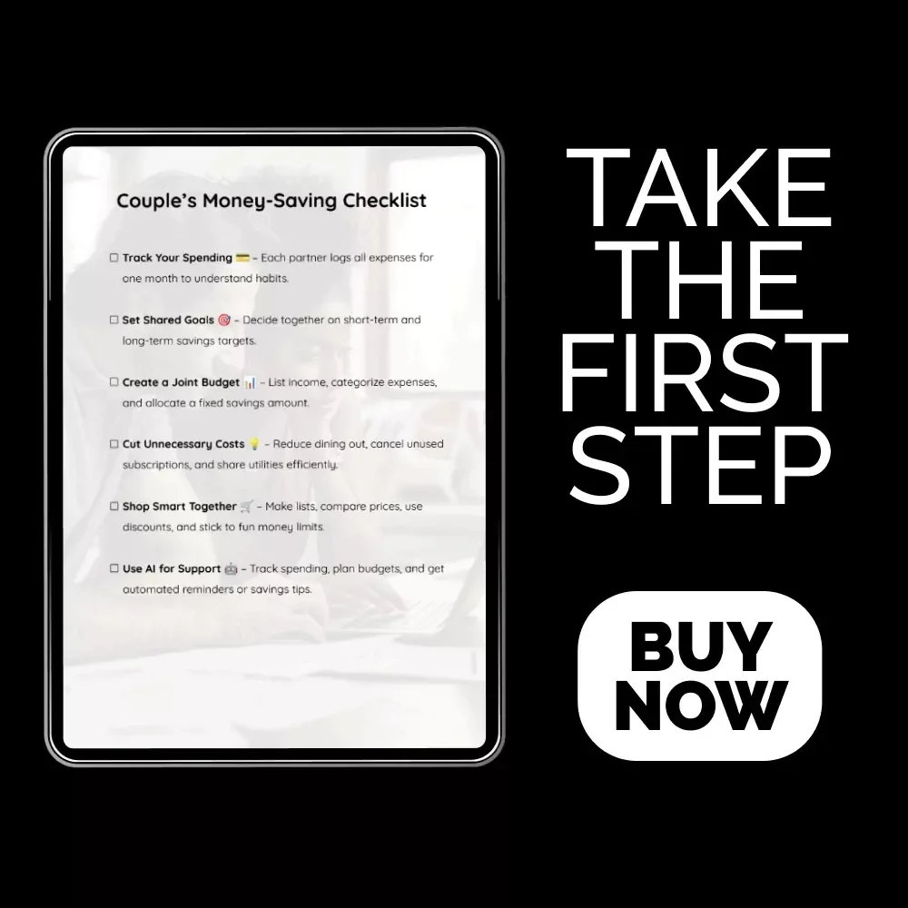 Couple’s Money-Saving Checklist – Best Way to Save Money with Your Partner, Printable Financial Planning & Budget Tracker for Couples