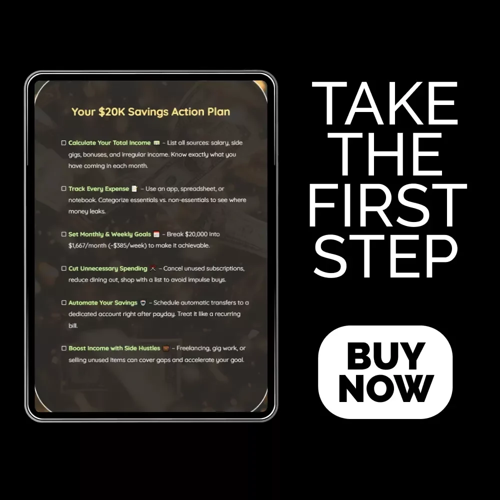Your $20K Savings Action Plan - How to Save $20,000 in a Year Checklist