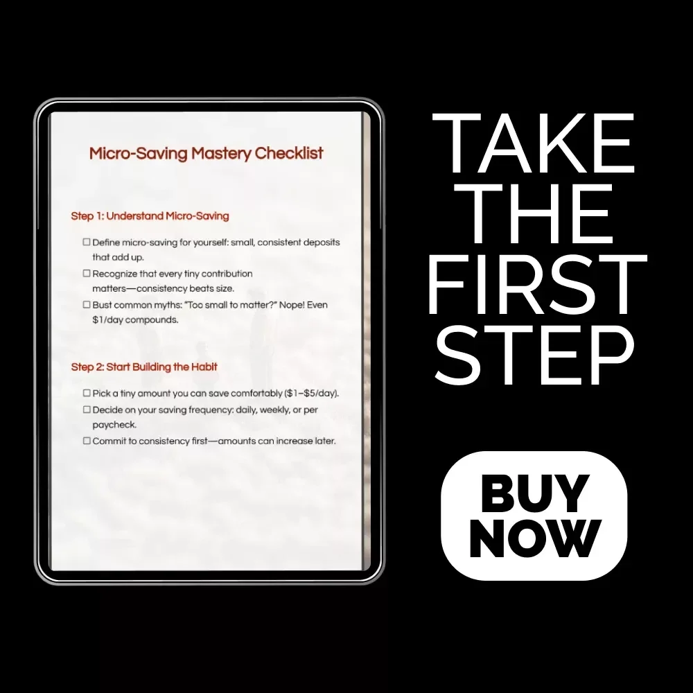 Micro-Saving Mastery Checklist | Building Micro-Saving Discipline Guide | Digital Download for Simple, Stress-Free Saving