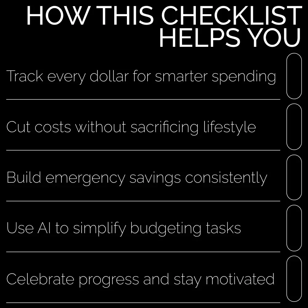 Checklist: Money Moves Made Simple – How to Budget and Save Money on a Low Income, Digital Download Guide for Smart Spending