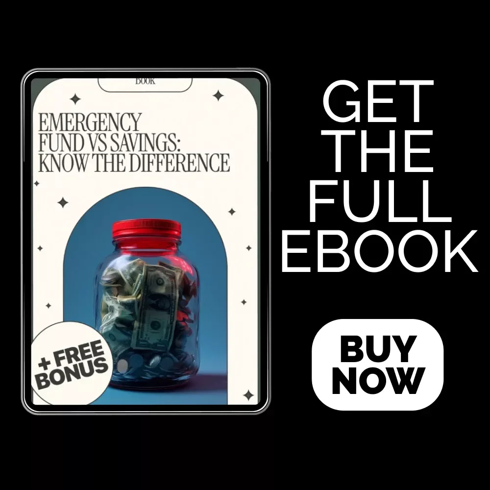 Emergency Fund vs Savings: Know the Difference | Financial Planning eBook | Money Management eBook | Digital Download | Learn Emergency Fund vs Savings for Smarter Decisions