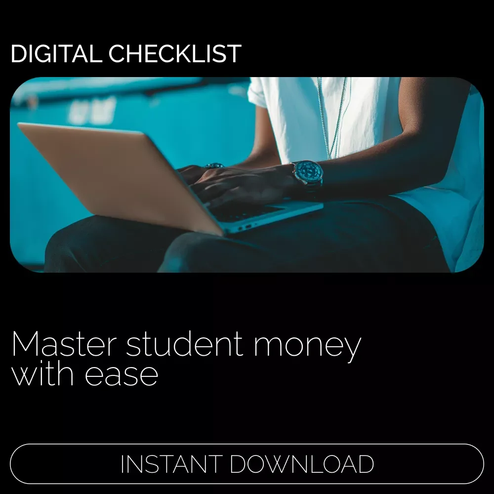 Uni Money Master Checklist | Student Budget Planner & Guide on how to save money as a uni student | Digital Download