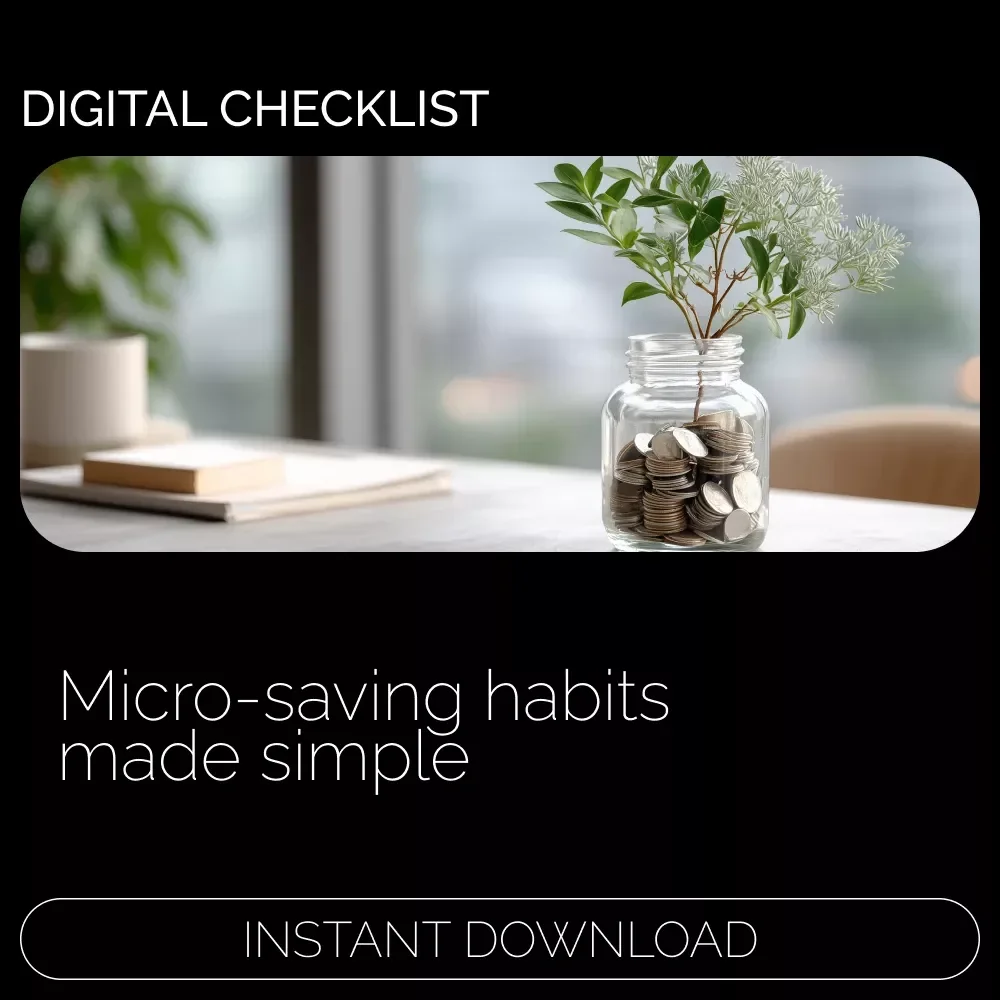 Micro-Saving Mastery Checklist | Building Micro-Saving Discipline Guide | Digital Download for Simple, Stress-Free Saving