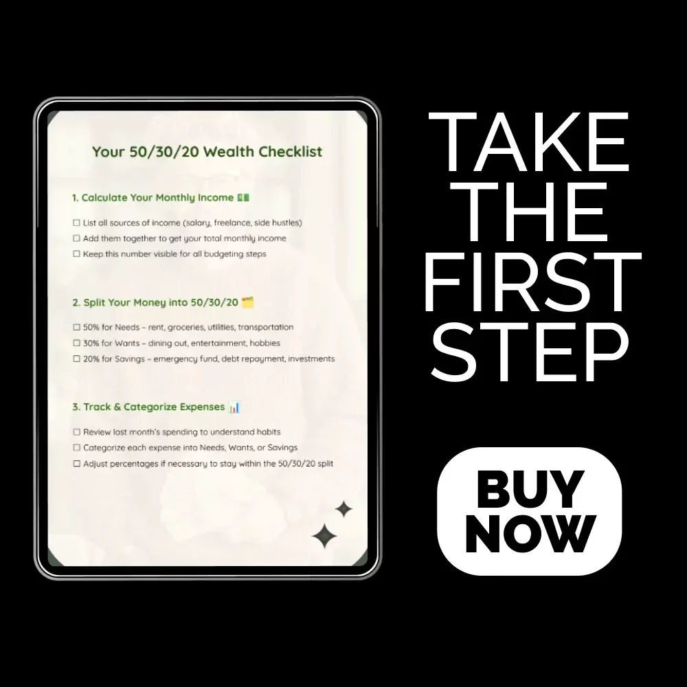 Your 50/30/20 Wealth Checklist – 50 30 20 Savings Planner & Budgeting Guide