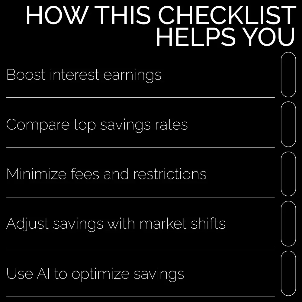 Savings Account Success Checklist: Maximize Your Interest! | Unlock the Secrets to High Interest Rates