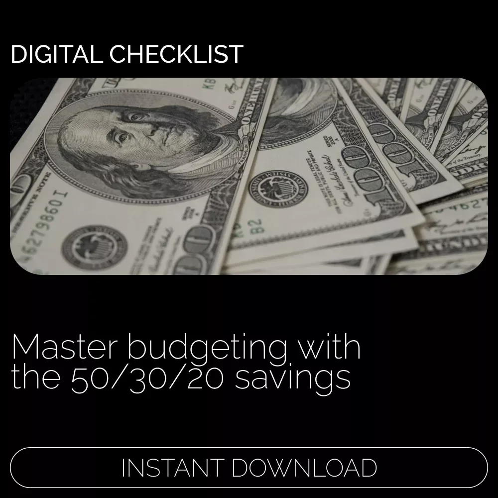 Your 50/30/20 Wealth Checklist – 50 30 20 Savings Planner & Budgeting Guide