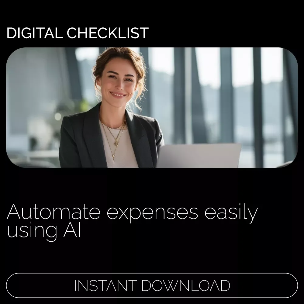 The AI Expense Tracking Checklist – How to automate expense tracking with AI | Smart Money Management Digital Download for Personal & Business Finances