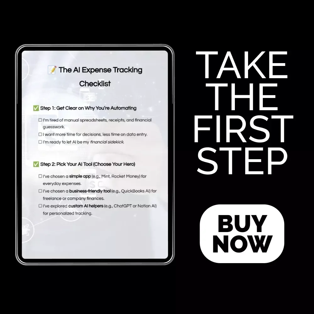 The AI Expense Tracking Checklist – How to automate expense tracking with AI | Smart Money Management Digital Download for Personal & Business Finances