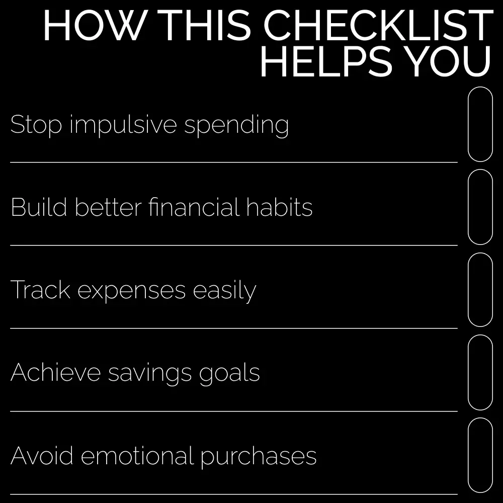 Checklist: Master Your Finances and Avoid Impulse Buys – The Ultimate Guide to Control Spending and Build a Stronger Budget