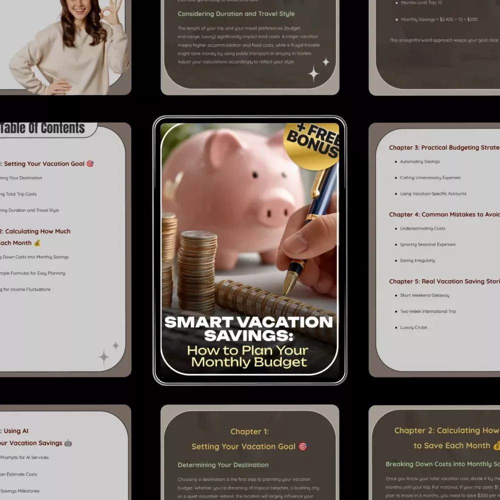 Smart Vacation Savings: How to Plan Your Monthly Budget eBook | How Much to Save for Vacation Per Month