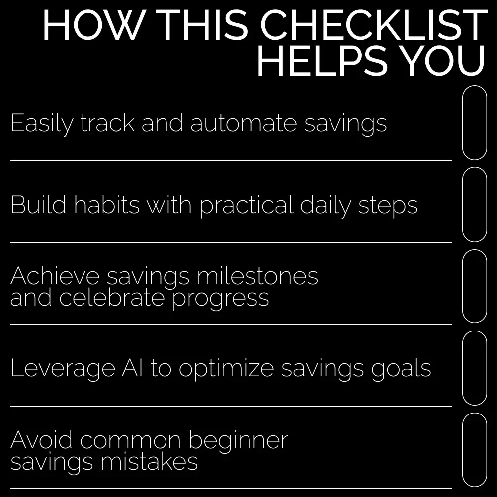 The Beginner’s Savings Habit Checklist: A Simple Guide to Start Saving Today