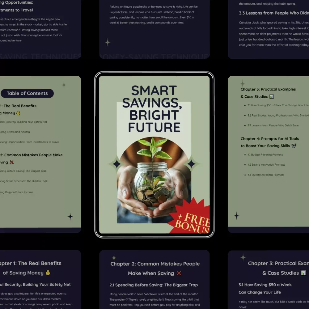 Smart Savings, Bright Future: A Practical Guide to Saving Money, Avoiding Pitfalls & Building Financial Security