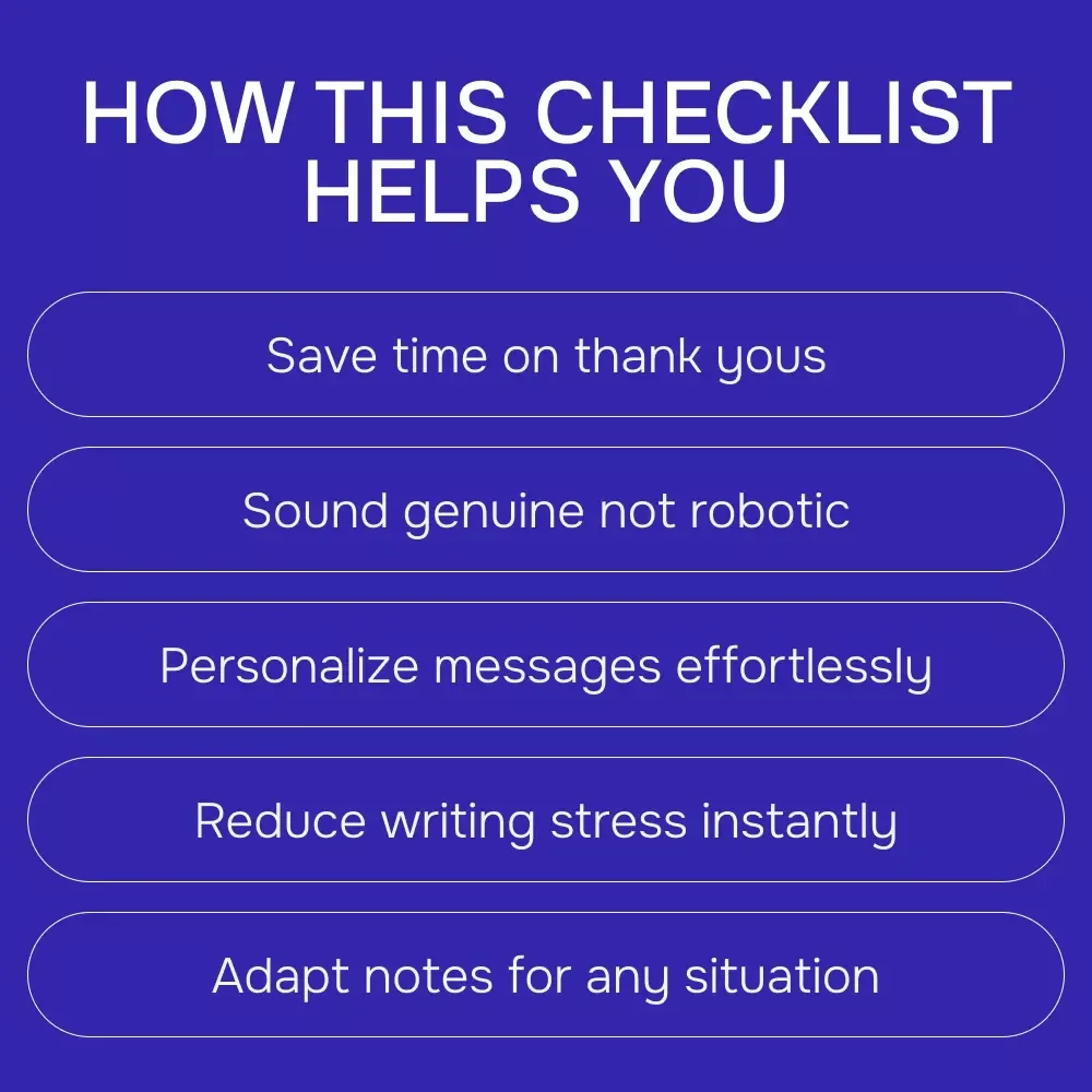 The Ultimate AI-Powered Thank You Note Checklist | Easy ai for writing thank you notes | Digital Download Checklist